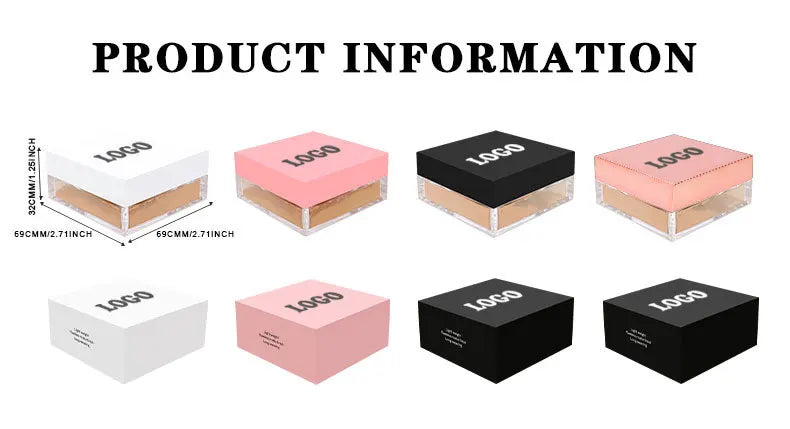 Loose Setting Powder Face Makeup Foundation Vegan Cosmetics Natural Pink Package Matte Compact Powder Custom Logo Wholesale 20pc