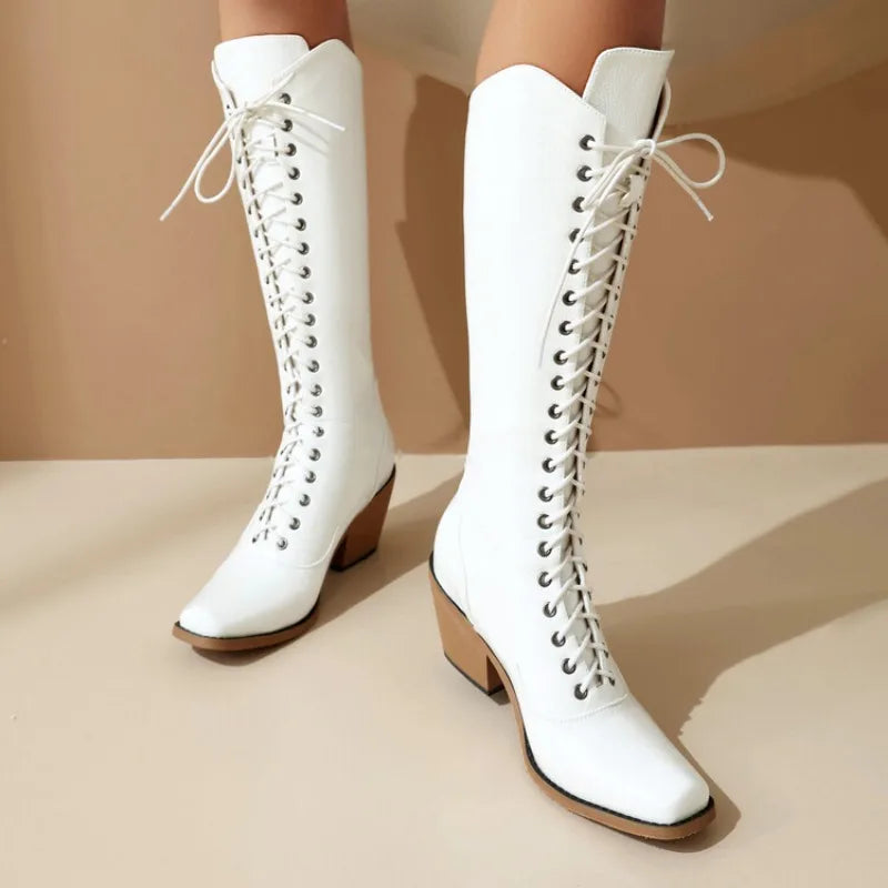 Shadow Standoff Punk Chelsea Knee Boots