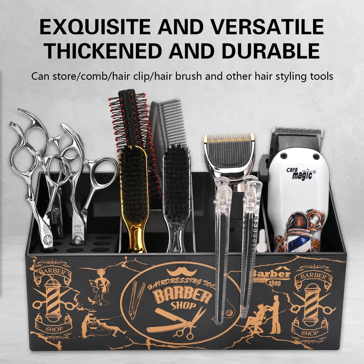 Hairdressing Storage Box Hair Scissors Combs Clips Holder Barbershop Removable Large Capacity Haircut Rack Home Storage Tools