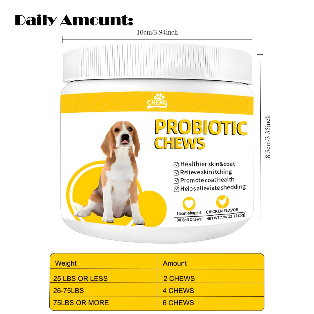 Lizard Vigilante Pet Probiotic Soft Chews for Dogs – Healthy Skin & Coat Support, Anti-Shedding & Itch Relief Supplement - Premium pet supplies from Lizard Vigilante - Just $57.99! Shop now at Lizard Vigilante