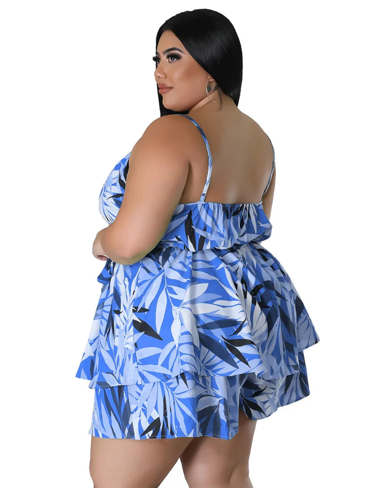 Wmstar Plus Size Jumpsuit Women Printed Slip Corset Sexy Shorts Playsuits Summer Romper Wholesale Dropshipping with Bandage 2023 - Premium  from Lizard Vigilante - Just $36.99! Shop now at Lizard Vigilante