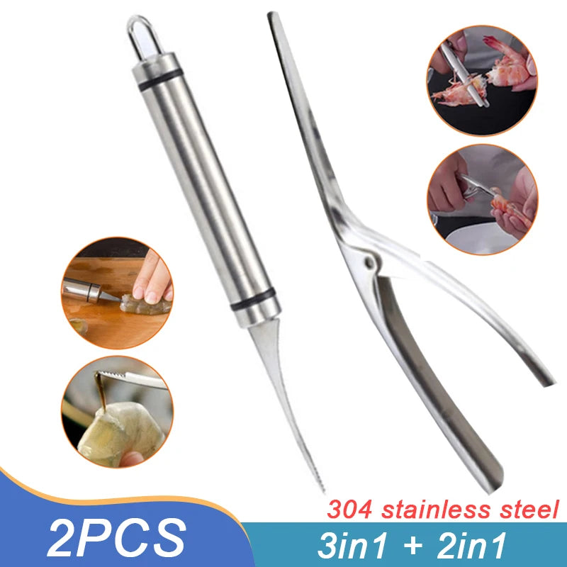 Stainless Steel Shrimp Peeler & Deveiner – 6-in-1 Multifunctional Seafood Peeling & Cutting Tool - Premium knives from dsers - Just $8.99! Shop now at Lizard Vigilante