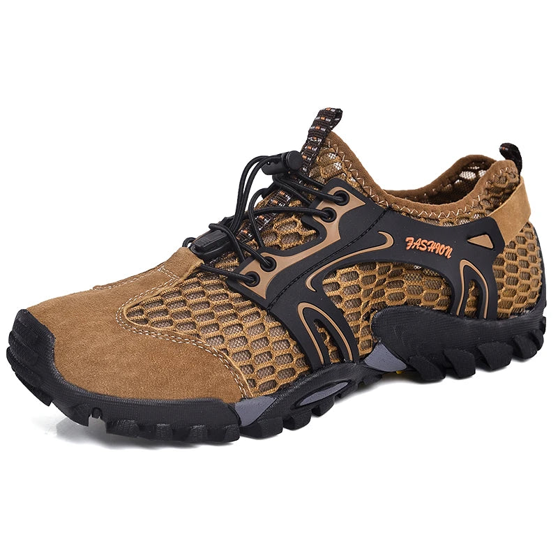 Men's Breathable Waterproof Suede Mesh Hiking Shoes | Quick-Dry Rock Climbing & Outdoor Sport Sneakers - Premium Shoes from Lizard Vigilante - Just $48.88! Shop now at Lizard Vigilante