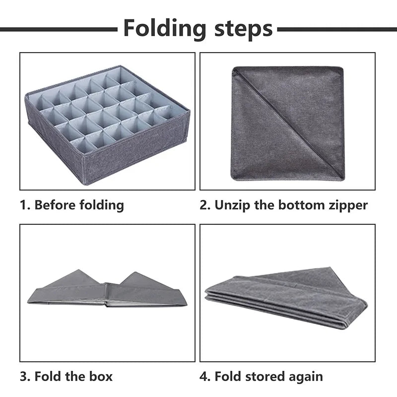 Fabric Underwear Bra Storage Box Underwear Sorting Box Panty Socks Compartment Storage Box Drawer Organizer Home Storage