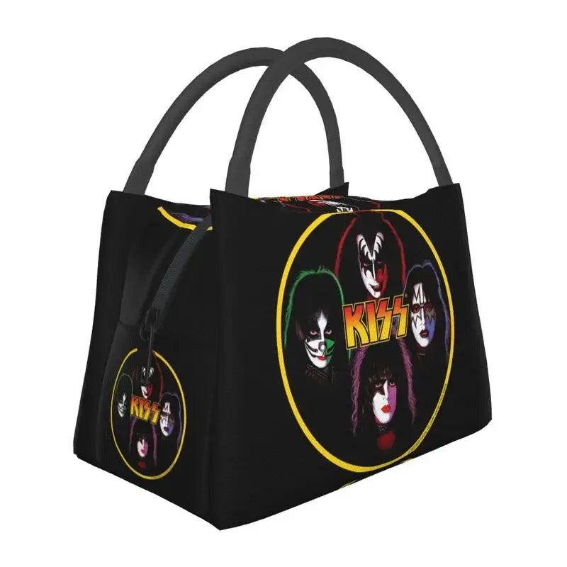 Kiss Heavy Metal Insulated Lunch Bag – Reusable Cooler Thermal Lunch Box for Women - Premium bag from Lizard Vigilante - Just $33.88! Shop now at Lizard Vigilante