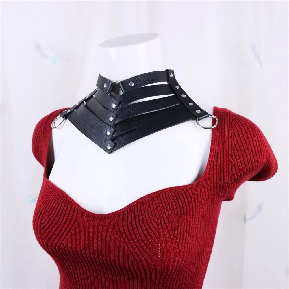 HELLBITE Harajuku Rivet Choker – Gothic Punk Collar for Women, Rock Show Ready, Y2K Spiked Leather Vibe - Premium collar from dsers - Just $9.99! Shop now at Lizard Vigilante