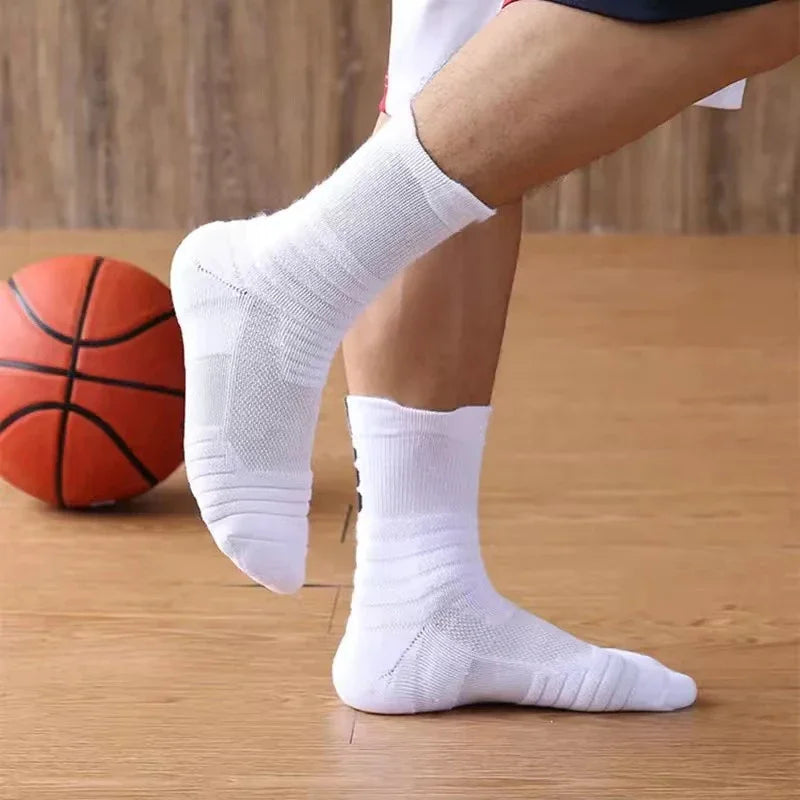 2 Pairs Anti-Slip Football & Basketball Socks - Breathable, Deodorizing Cotton Crew Socks for Men & Women - Premium Socks from Lizard Vigilante - Just $12.88! Shop now at Lizard Vigilante