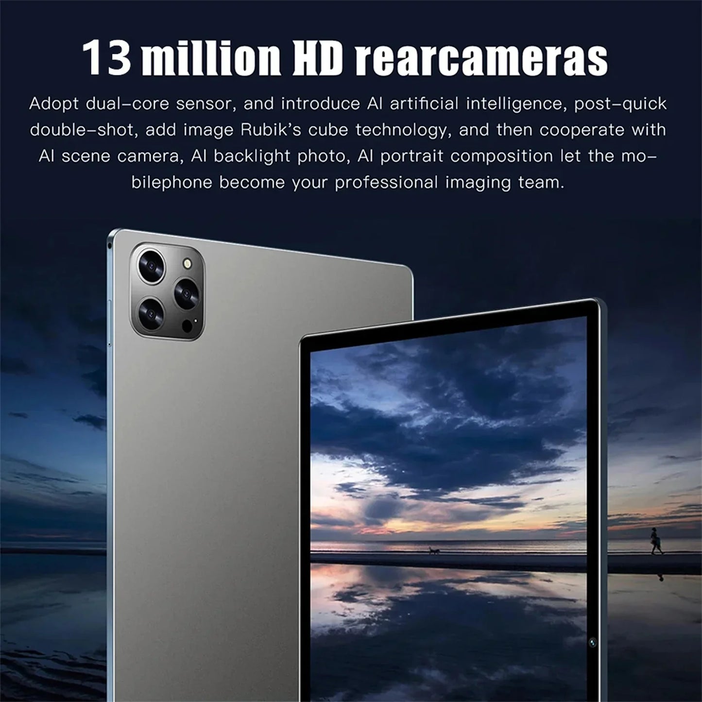 New 5G Pad Pro 10.1-Inch Android Tablet with 8GB RAM, 512GB ROM Octa core Support for calling,  Dual SIM card 8000mAh Battery