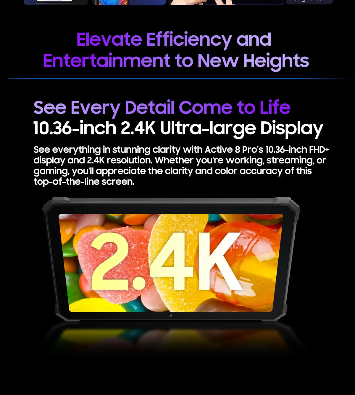 Blackview Active 8 Pro 16GB 256GB Tablet PC 22000mAh Battery Android 13 10.36" inch 2.4K Display 16MP+ 48MP Camera Rugged Tablet