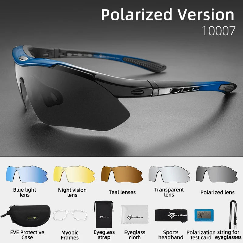 ROCKBROS Cycling Polarized SunGlasses MTB PC Goggles Bike Photochromic Outdoor Sports Sunglasses Eyewear 5/3 Lens Bicycle Accessory - Premium sunglasses from Lizard Vigilante - Just $42.99! Shop now at Lizard Vigilante