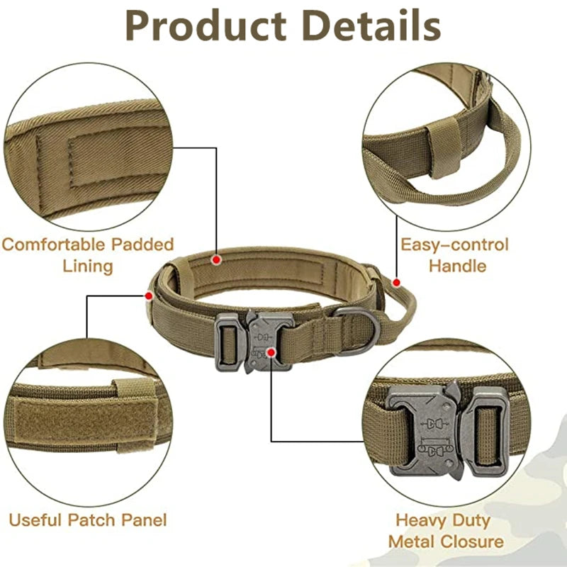 Tactical Dog Collar and Leash Set - Adjustable Military Pet Collar for Medium and Large Dogs, Ideal for German Shepherd Training - Premium dog leash from Lizard Vigilante - Just $18.88! Shop now at Lizard Vigilante