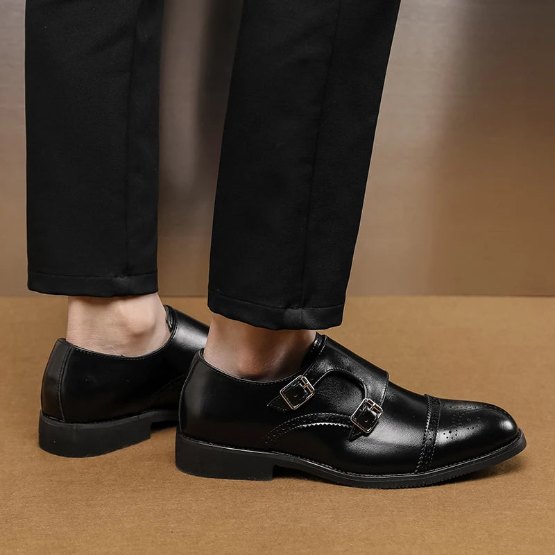 Luxury Men Casual Leather Dress Shoes Formal Elegant Business Loafers 2024 Social Autumn Office Party Wedding Flat Designer Shoe - Premium  from Lizard Vigilante - Just $58.99! Shop now at Lizard Vigilante