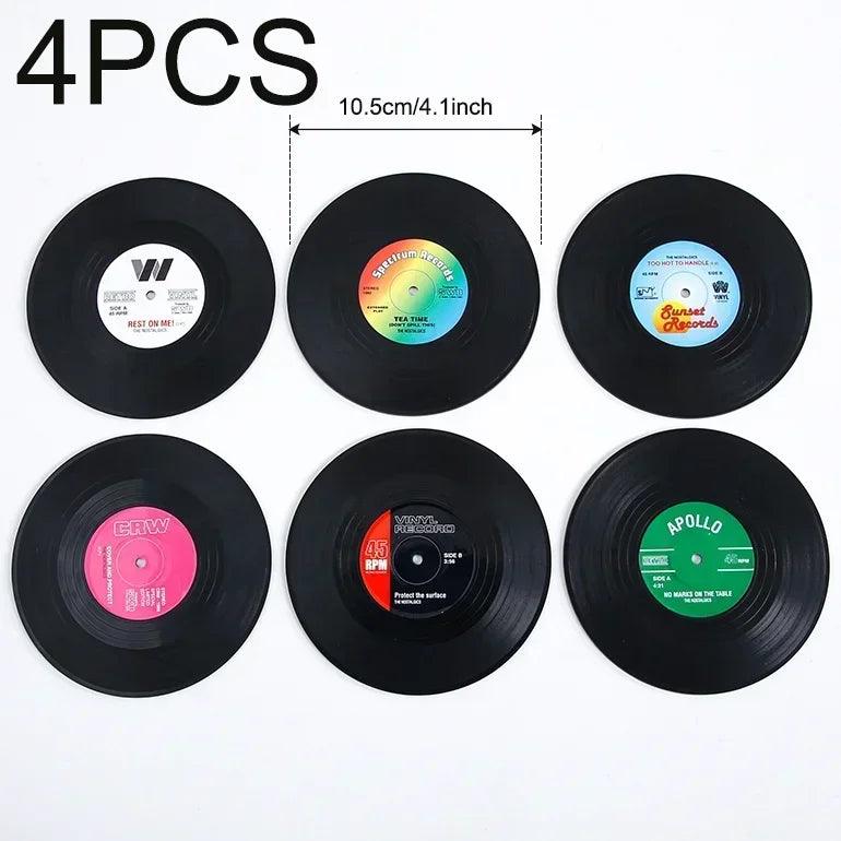 Retro Record Disk Coaster Silicone Music CD Mat Anti-Slip Coffee Mug Cup Heat-Resistant Pad Under Hot Utensil Kitchen Decor Gift - Premium coasters from Lizard Vigilante - Just $9.99! Shop now at Lizard Vigilante