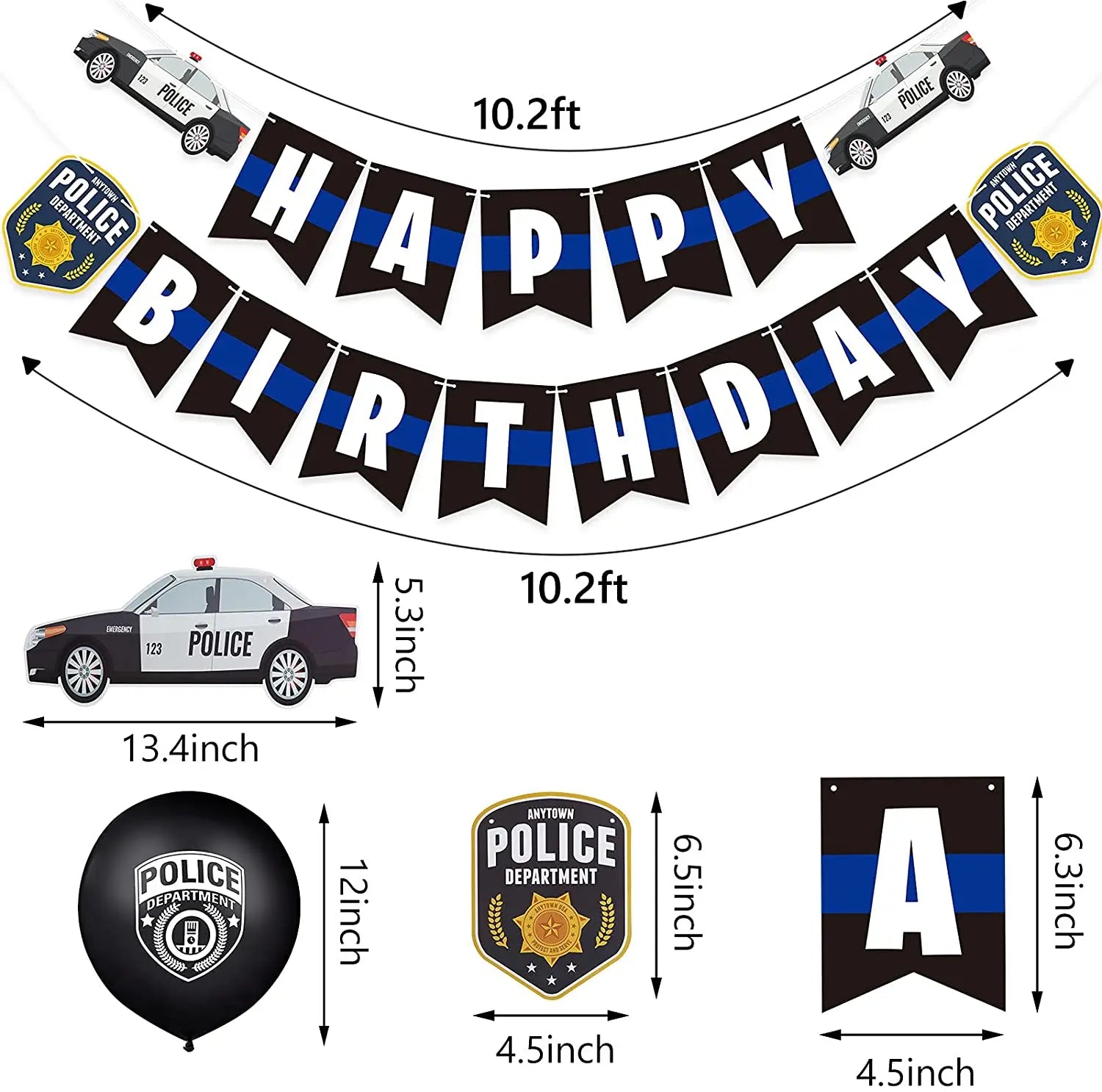 Police Theme Party Decor Police Party Latex Balloons Happy Birthday Banner Police Party Hanging Swirls Police Birthday Supplies - Premium party favors from Lizard Vigilante - Just $3.99! Shop now at Lizard Vigilante