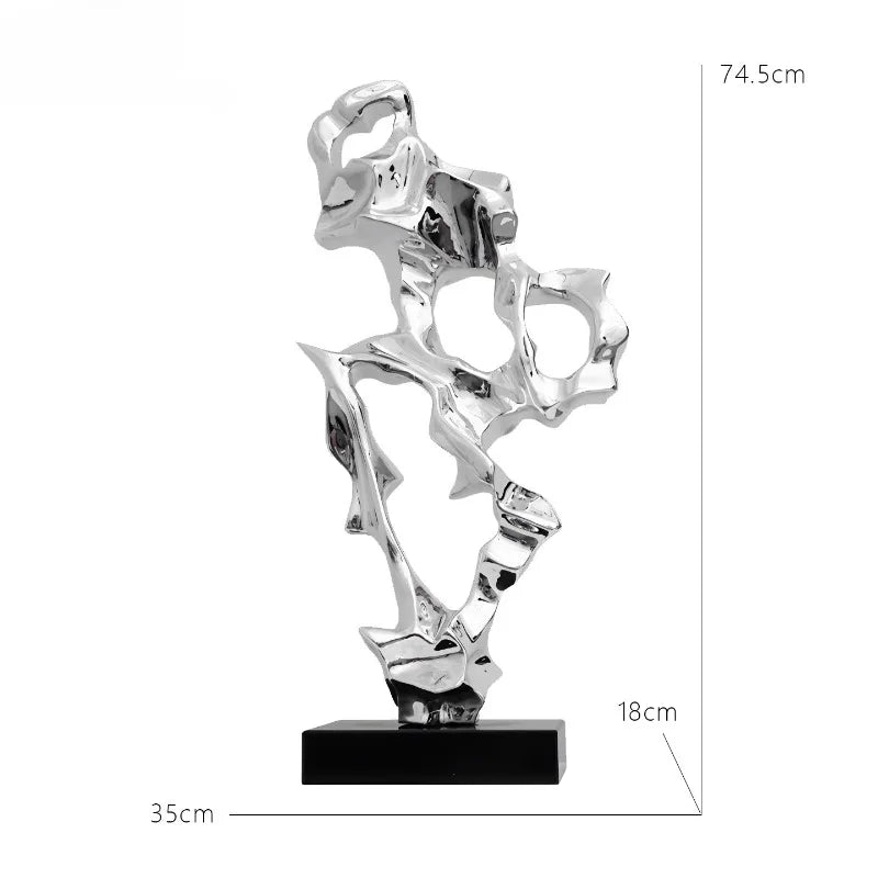 Abstract Art Sculpture Electroplating Transparent Resin Craft Model Modern Home Decor LivingRoom Office Desktop Statue Ornaments