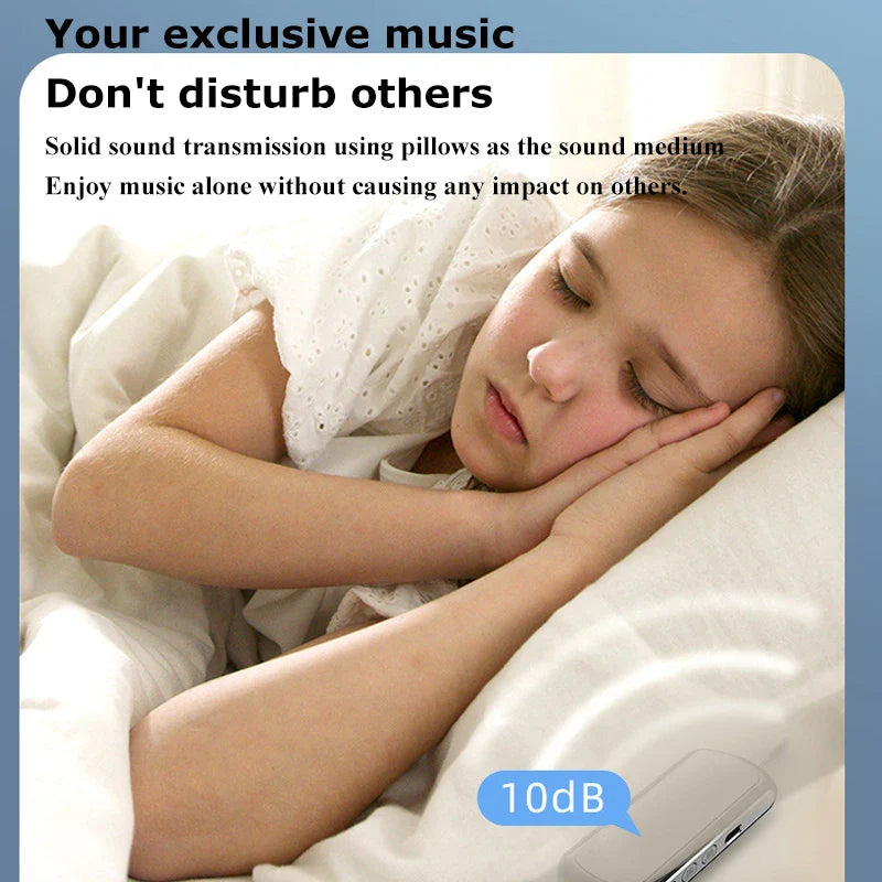 Bluetooth 5.2 Bone Conduction Speaker Under Pillow Noise Reduction Speaker Stereo Music Player with Flashlight Sleep Aid