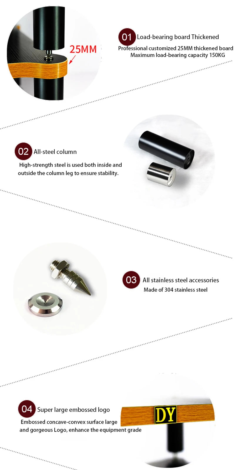 🎶 CHANGELIN Iron Reverb HiFi Audio Rack — Heavy-Duty CD Player, DAC & Amplifier Cabinet with Shock-Absorbing Spikes for Pure Sonic Power
