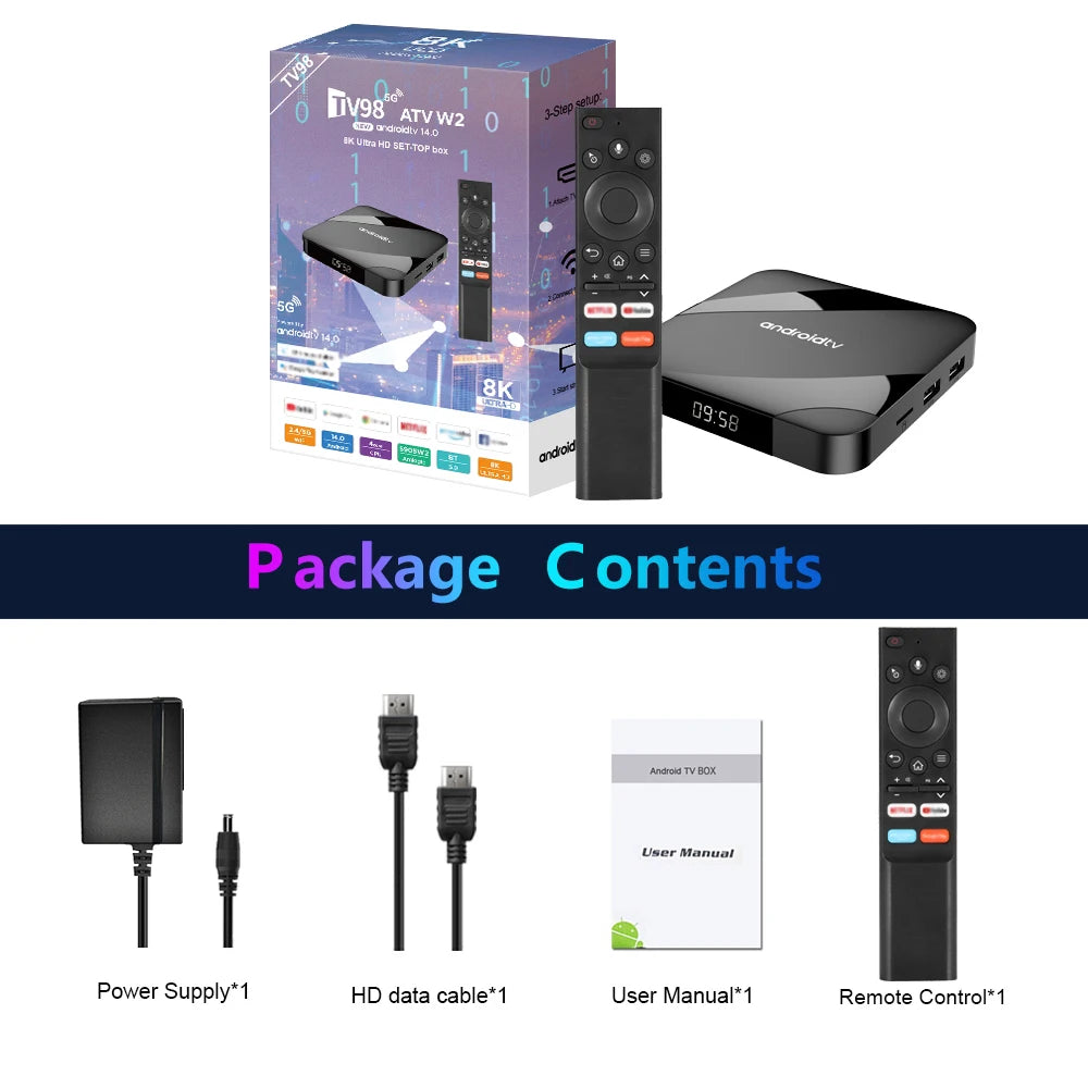 Android 14 TV Box 8K HD Smart Set Top Box AV1 2.4G&5G Dual WIFI BT Voice Remote 3D Video Media Player Home Theater TV Box - Premium  from Lizard Vigilante - Just $64.99! Shop now at Lizard Vigilante