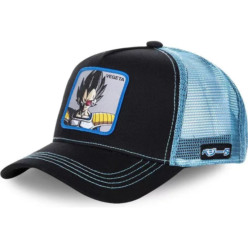 New Dragon Ball Trucker Hat Son Goku Cap Summer Travel Peaked Cap Men's Embroidery Hip-Hop Cap Style Sun Visor Adjustable Mesh - Premium cap from Lizard Vigilante - Just $4.99! Shop now at Lizard Vigilante