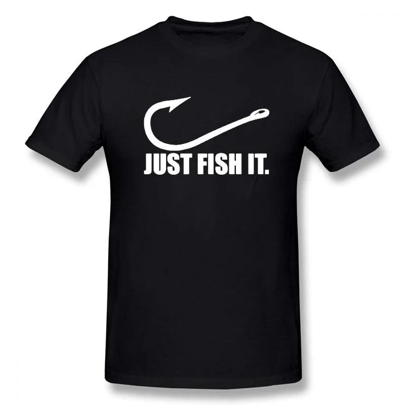 Funny Love Fishing T-shirt Men Just Fish It Funny Shirt Short Sleeve Hip Hop Loose Quick-Dry Men's Tee Shirt xxs-6XL Top - Lizard Vigilante