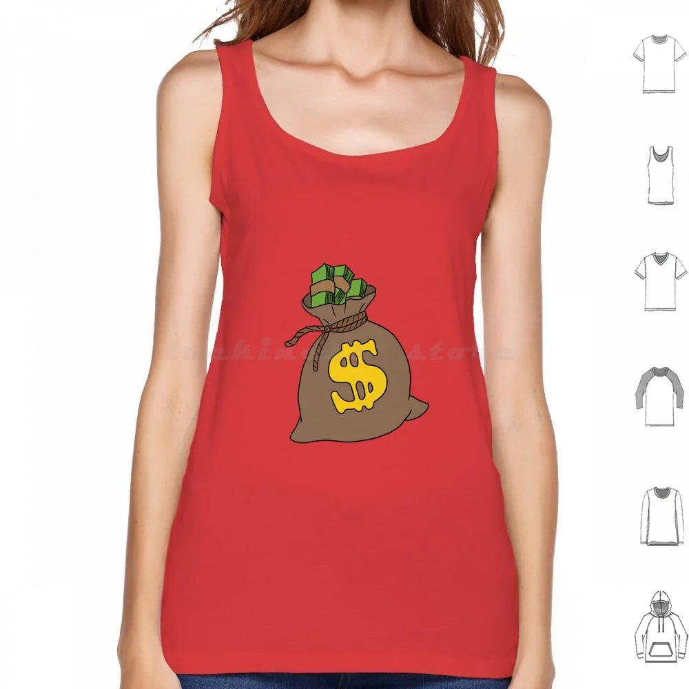 Money Bag Tank Top – 100% Cotton Rich Hustle Style with Bold Cash-Inspired Graphics for Trendsetting Men - Premium  from Lizard Vigilante - Just $28.88! Shop now at Lizard Vigilante