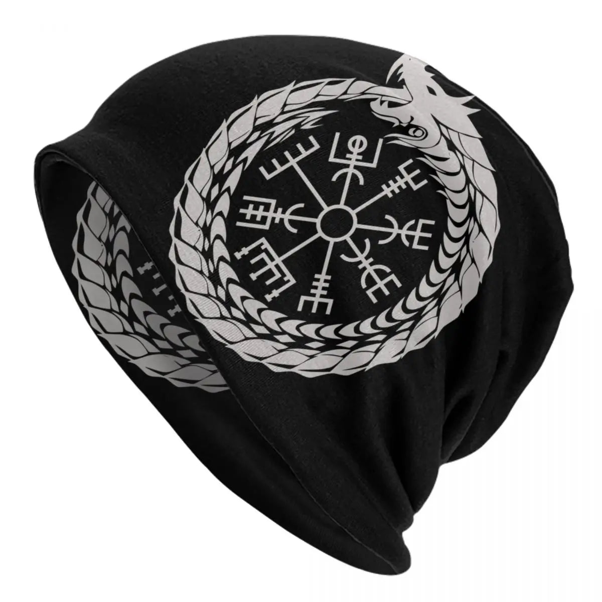 Viking Valhalla Fenrir Wolf Beanie – Nordic Skull Cap for Men and Women, Winter Warm Knit Hat with Odin’s Power - Premium beanie from Lizard Vigilante - Just $18.88! Shop now at Lizard Vigilante