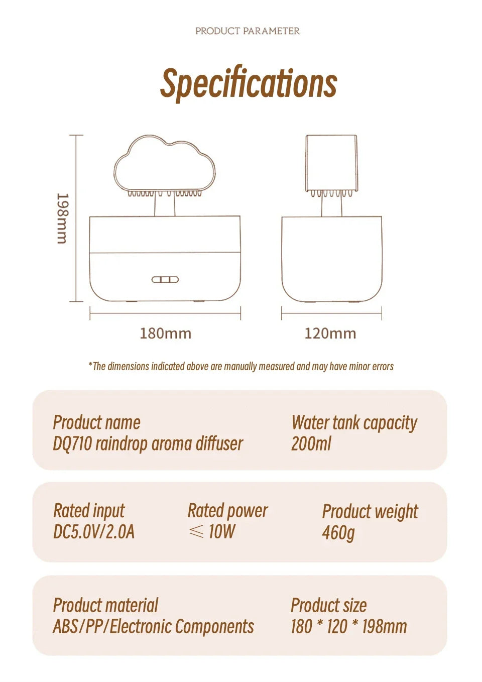 Mi Mushroom Air Humidifier Wireless Fragrance Diffuser Bedroom Essential Oils Diffuser Rain Cloud Night Light Home Appliance