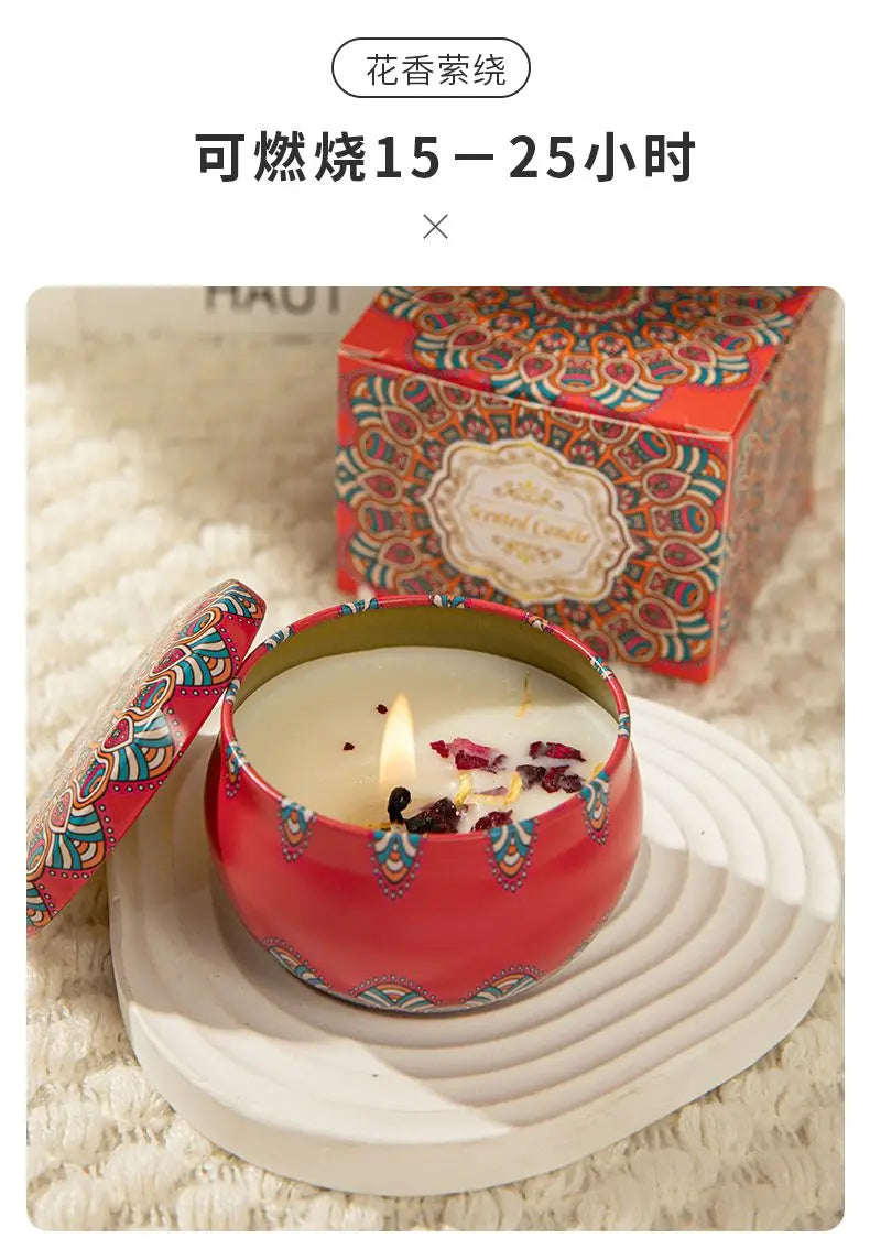 Osmanthus Gardenia Fragrance Candles with Petals Small Romantic Fragrance Candles for Girls' Birthday Gifts Home Aromatherapy