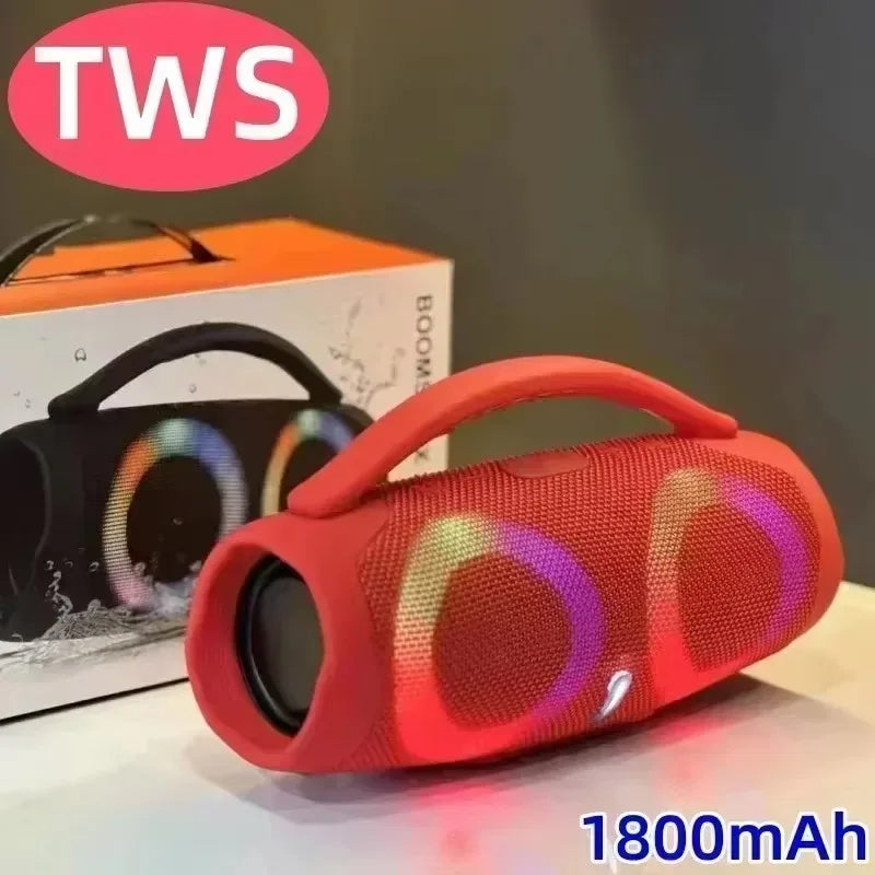 Portable Waterproof 100W High Power Bluetooth Speaker RGB Colorful Light Wireless Subwoofer 360 Stereo Surround TWS FM Boom Box