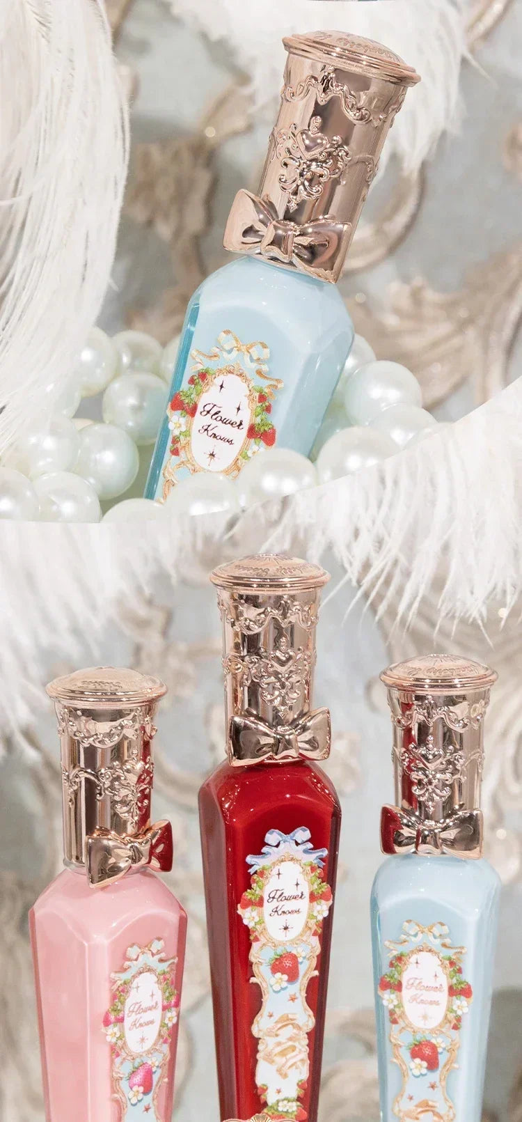 Flower Knows Strawberry Rococo Series Cloud Lip Cream Lip Gloss Long Lasting Velvet Lip Tint Lipstick for Women Cosmetic