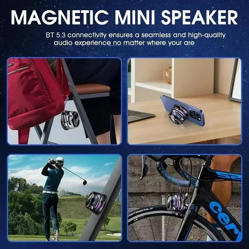 Multifunctional Bluetooth 5.3 Speaker Mini Speaker Portable Magnetic Speaker with RGB Color Light and Phone Holder for ios 2025
