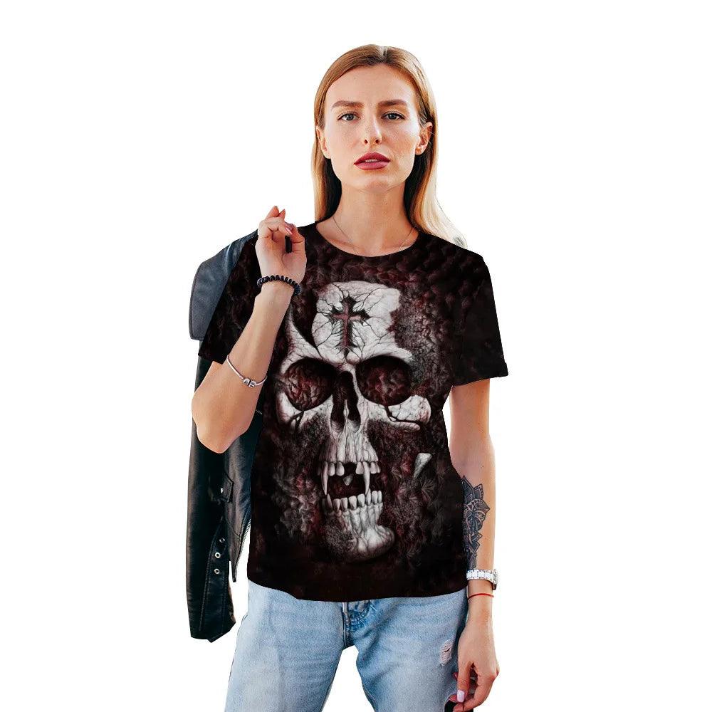 Men's T-Shirts Summer Horror Skull 3D Print Short Sleeve Hip-Hop Tops Tees Loose Men Clothing 6XL O-Neck Skeleton Street Rock - Premium  from Lizard Vigilante - Just $23.99! Shop now at Lizard Vigilante