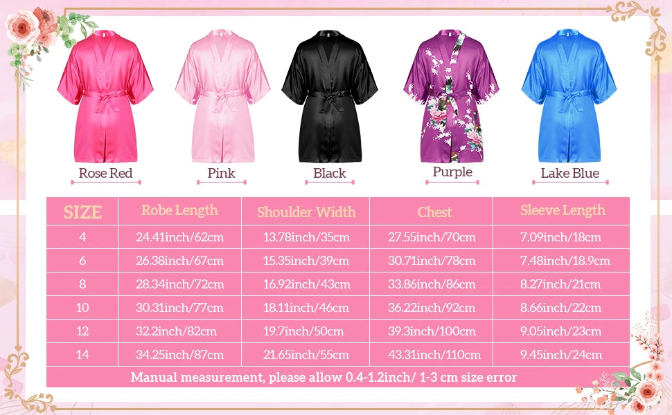 6/10/12 Set Birthday Squad Robes Spa Party for Girls Kimono Satin Spa Robes Child Party Favors for Kids Birthday Hot Pink Party - Premium  from Lizard Vigilante - Just $111.99! Shop now at Lizard Vigilante