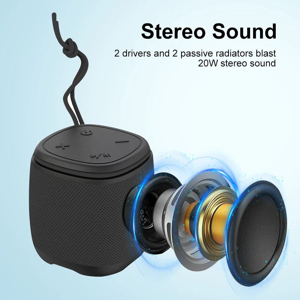 Portable Bluetooth Speakers, PX7 Waterproof Wireless Speaker HD Sound,Up to 12H Playtime, TWS Pairing, For Home/Party/Outdoor