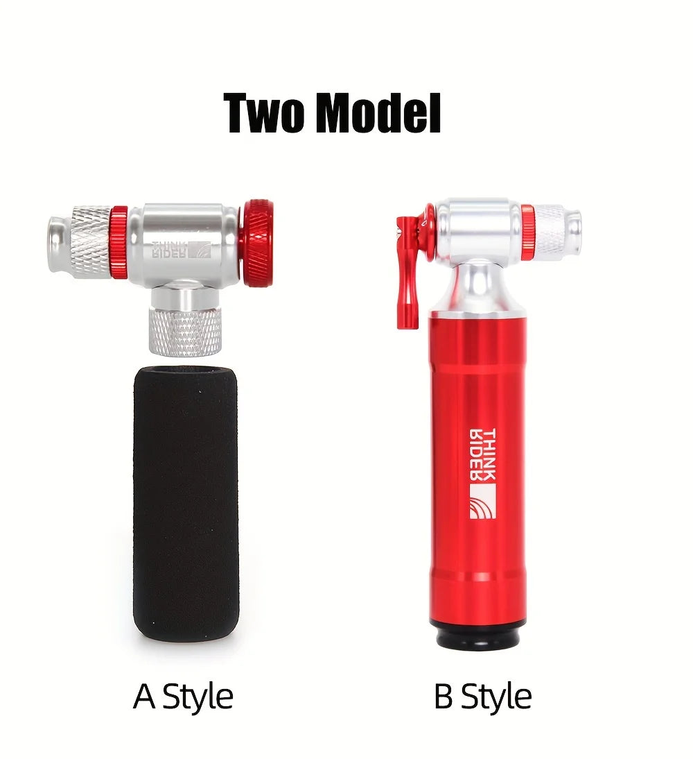 ThinkRider ThunderShot CO₂ Mini Pump — Aluminum Presta/Schrader Bike Tire Inflator For Road, MTB & Gravel