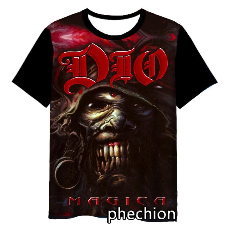 DIO Rock Metal God Rock 3D Print Short Sleeve T-Shirt Rest In Peace RIP Casual Hip Hop Summer T Shirt Tops - Premium  from Lizard Vigilante - Just $24.99! Shop now at Lizard Vigilante