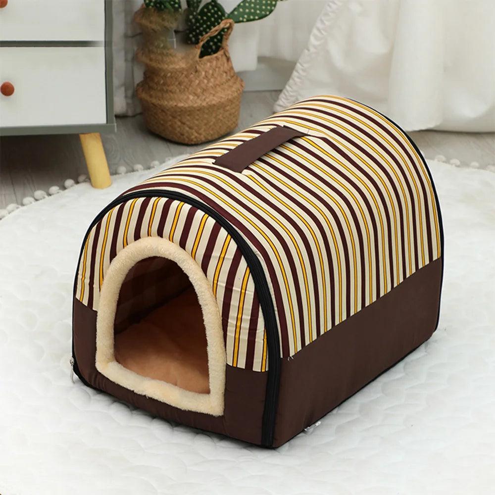 Portable Handle Type House For Cats 16 Kinds Printings Semi-enclosed 3D Plush Removable&Washable Warm Cat Villa Tent - Premium pet supplies from Lizard Vigilante - Just $20.99! Shop now at Lizard Vigilante