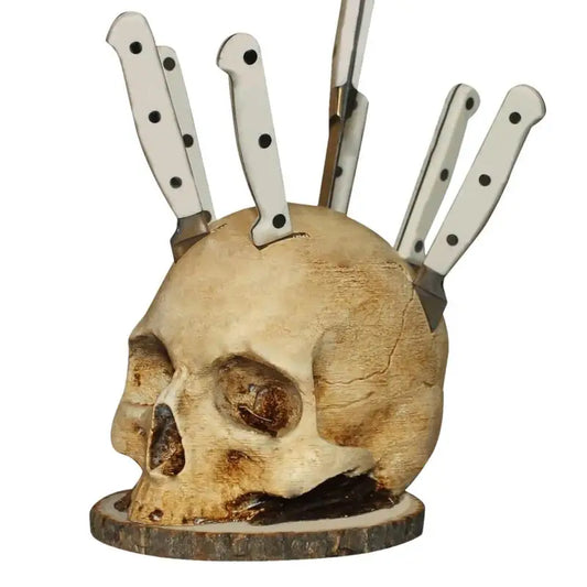 Knives Holders for Counter Top Skull Knives Block for Kitchen Storage Scary Party Storage Rack Decoration Horror Head Rack - Premium knife holder from Lizard Vigilante - Just $29.99! Shop now at Lizard Vigilante