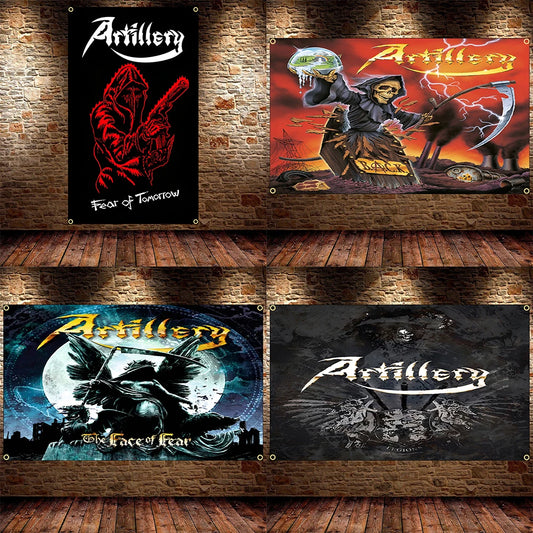 Thrash Metal Artillery Band Flag – 90x150cm Polyester Printed Rock Banner for Decor - Premium flag from Lizard Vigilante - Just $13.99! Shop now at Lizard Vigilante