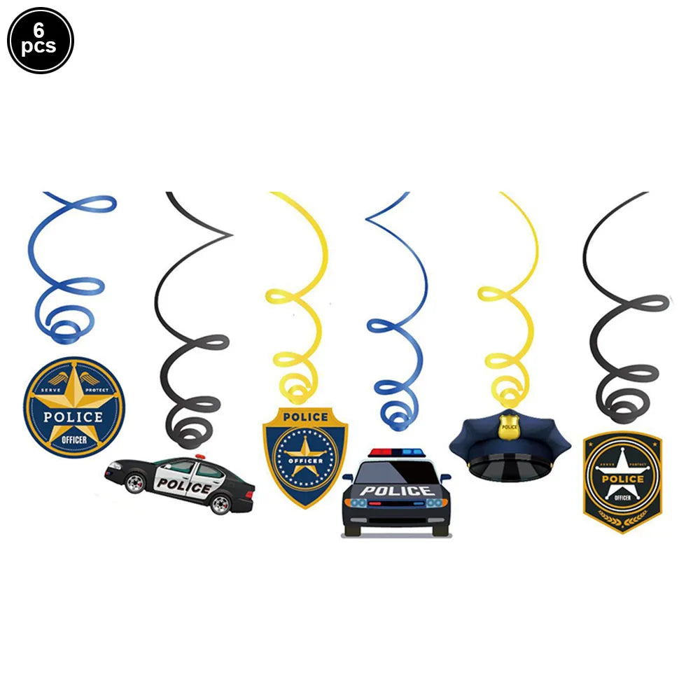 Police Theme Party Decor Police Party Latex Balloons Happy Birthday Banner Police Party Hanging Swirls Police Birthday Supplies - Premium party favors from Lizard Vigilante - Just $3.99! Shop now at Lizard Vigilante