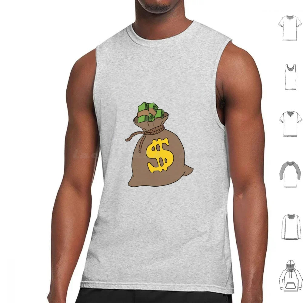 Money Bag Tank Top – 100% Cotton Rich Hustle Style with Bold Cash-Inspired Graphics for Trendsetting Men - Premium  from Lizard Vigilante - Just $28.88! Shop now at Lizard Vigilante