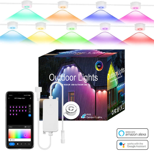 RGBIC String Downlight Smart LED String Light Work with Alexa Color Changing Indoor Wall Light Fixture for Party Music Sync - Premium  from Lizard Vigilante - Just $53.99! Shop now at Lizard Vigilante