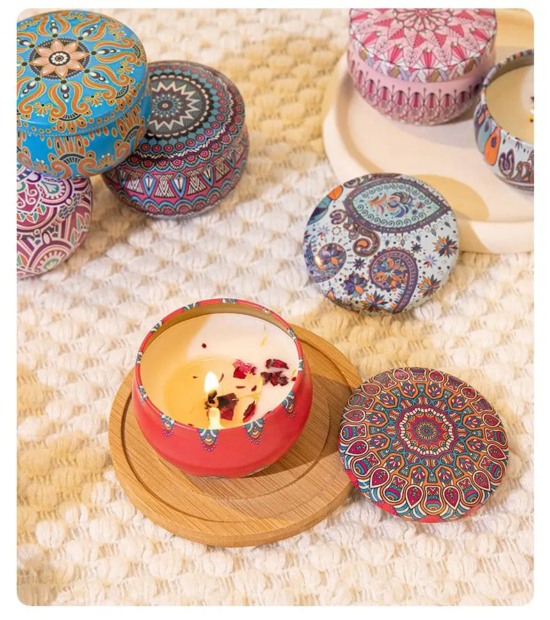 Osmanthus Gardenia Fragrance Candles with Petals Small Romantic Fragrance Candles for Girls' Birthday Gifts Home Aromatherapy