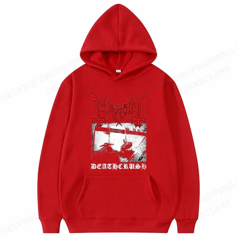 Rapper Mayhem Deathrush Hoodie – Men's Street Hip Hop Pullover, Casual Long Sleeve Sweatshirt for the Bold & Unstoppable - Premium hoodie from Lizard Vigilante - Just $46.66! Shop now at Lizard Vigilante