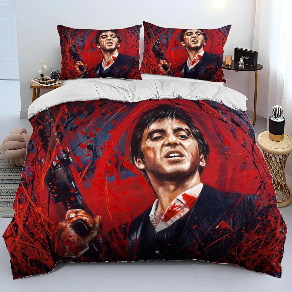 Scarface 1983 Movie Tony 3D Printing Comforter Bedding Set,Duvet Cover Bed Set Quilt Cover Pillowcase,King Queen Size Bedding Set Kid - Premium bed spread from Lizard Vigilante - Just $62.99! Shop now at Lizard Vigilante