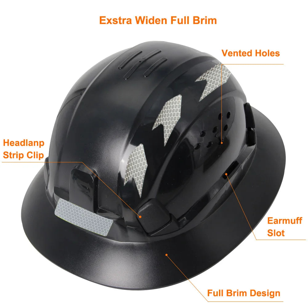 CE-Certified Full Brim Safety Helmet – Reflective, Durable Hard Hat for Construction, Engineering, and Rescue Work – Adjustable Fit with ANSI Standard Protection - Premium helmet from Lizard Vigilante - Just $43.88! Shop now at Lizard Vigilante