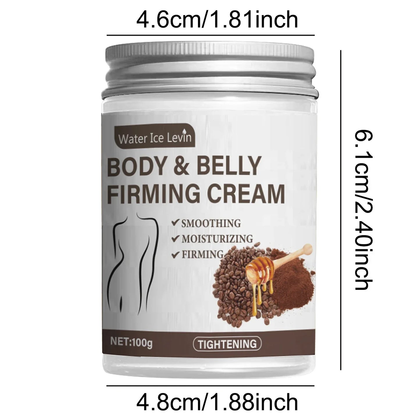 Caffeine Collagen Firming Cream - 100g Contains Caffeine and Coconut Oil, Rich in Vitamin E, Unscented, Tightens and Lifts the Abdomen, Thighs, Buttocks, Arms, All Skin Types, Hypoallergenic, Whitening Effect