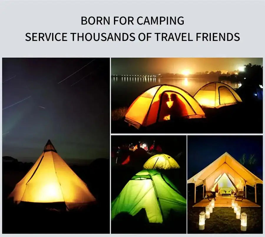 Portable Camping Lights Waterproof Outdoor Camp Lamp 2 Lighting Modes Tent Lamp for Hiking Climbing Yard