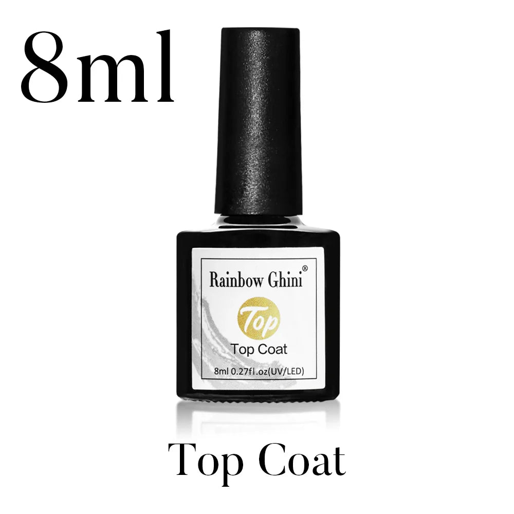 Rainbow Ghini Ultra Shiny Glitter Gel Nail Polish Semi-permanent Gellack UV Varnish Gold Silver Metal Gel Nail Art Wholesale Top