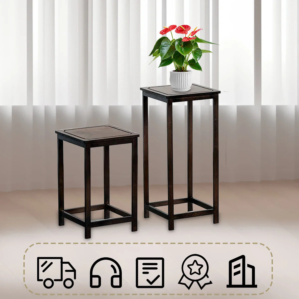 Bamboo Plant Stand for Indoor & Outdoor | Bamboo Planter Stand | Living Room & Garden Decor | Multi-Tier Plant Display
